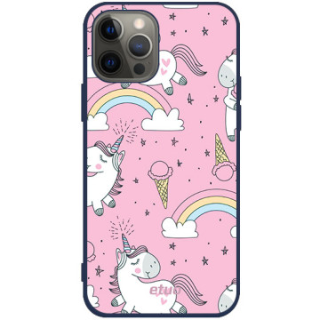 Phone case - casey Soft Flex Design - Unicorn - Pink Unicorn - navy blue