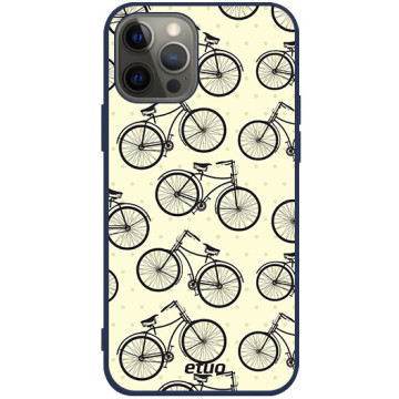Phone case - casey Soft Flex Design - Vintage - Retro bikes - navy blue