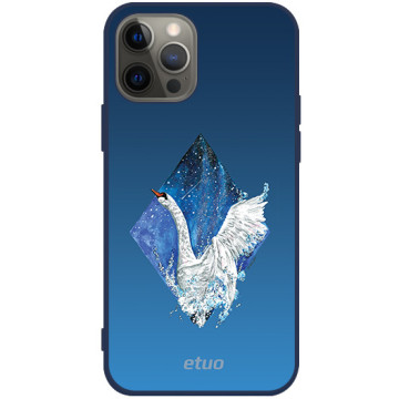 Etui na telefon - casey Soft Flex Design - Water stories - Swan - granatowy