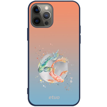 Etui na telefon - casey Soft Flex Design - Water stories - Koi carps - granatowy