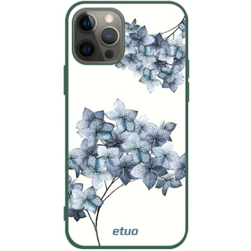 Phone case - casey Soft Flex Design - Botanic - Blue flowers - green