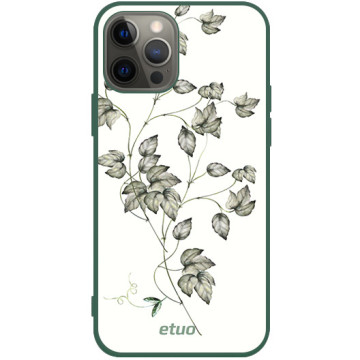 Phone case - casey Soft Flex Design - Botanic - Delicate leaves - green
