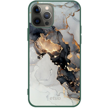 Phone case - casey Soft Flex Design - Gold Abstract - Marble with a golden application - green