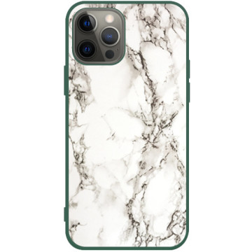 Phone case - casey Soft Flex Design - Marble Case - White Marble - green