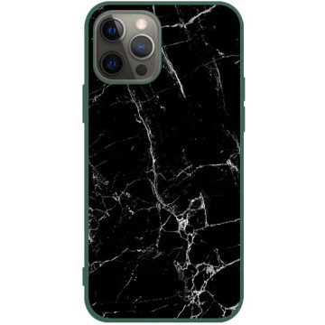 Phone case - casey Soft Flex Design - Marble Case - Black Marble - green