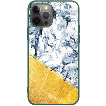 Phone case - casey Soft Flex Design - Marble Case - Blue marble with gold application - green