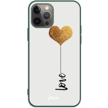 Phone case - casey Soft Flex Design - Minimalist - Golden Heart - green