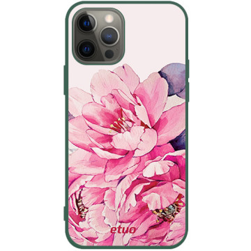 Phone case - casey Soft Flex Design - PasteLove - Pastel peony - green