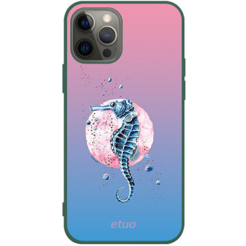 Etui na telefon - casey Soft Flex Design - Water stories - Seahorse - zielony