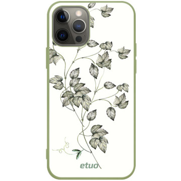 Phone case - casey Soft Flex Design - Botanic - Delicate leaves - khaki