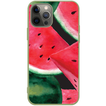 Phone case - casey Soft Flex Design - Fruits and Tropical - Juicy watermelons - khaki