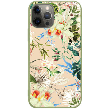 Phone case - casey Soft Flex Design - Fruits and Tropical - Small flowers - khaki