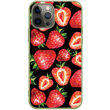 Phone case - casey Soft Flex Design - Fruits and Tropical - Strawberries - khaki