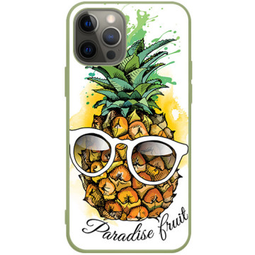 Phone case - casey Soft Flex Design - Fruits and Tropical - Pineapple glasses - khaki
