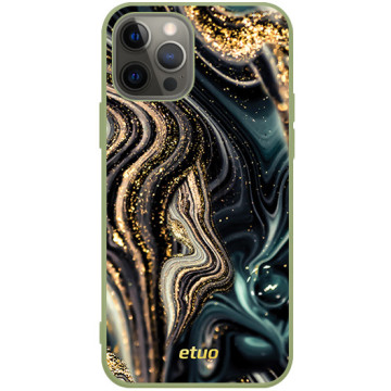 Phone case - casey Soft Flex Design - Gold Abstract - Black and gold marble - khaki