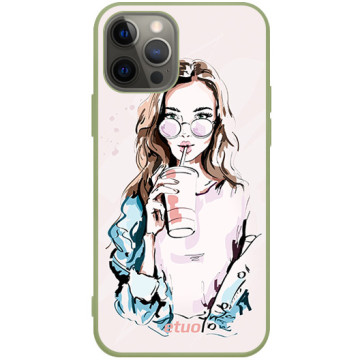 Phone case - casey Soft Flex Design - Fashion Girls - Hipster Girl - khaki