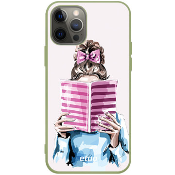 Phone case - casey Soft Flex Design - Fashion Girls - Book lover - khaki