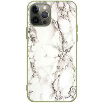 Phone case - casey Soft Flex Design - Marble Case - White Marble - khaki