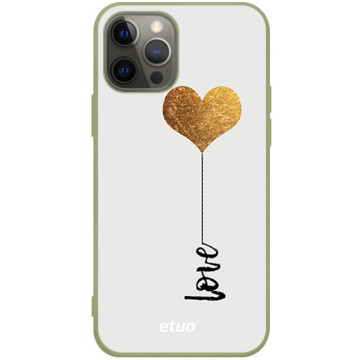 Phone case - casey Soft Flex Design - Minimalist - Golden Heart - khaki