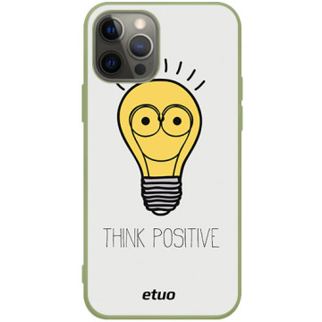 Phone case - casey Soft Flex Design - Minimalist - Think Positive - khaki