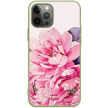 Phone case - casey Soft Flex Design - PasteLove - Pastel peony - khaki