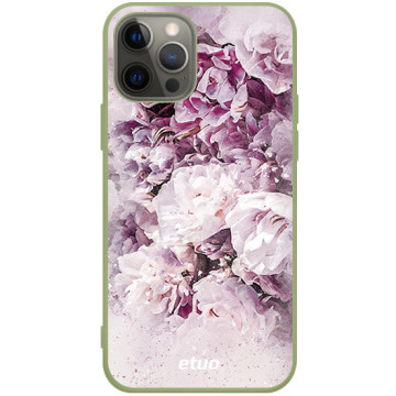 Phone case - casey Soft Flex Design - PasteLove - Purple Flowers - khaki