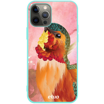Phone case - casey Soft Flex Design - Autumn - Pattern with hummingbird - mint