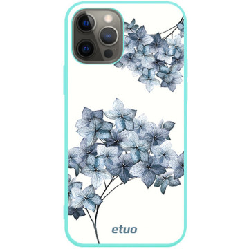 Phone case - casey Soft Flex Design - Botanic - Blue flowers - mint