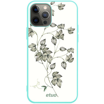 Phone case - casey Soft Flex Design - Botanic - Delicate leaves - mint