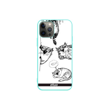 Phone case - casey Soft Flex Design - Funny Cats - Cartoon Cats - mint