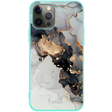 Phone case - casey Soft Flex Design - Gold Abstract - Marble with a golden application - mint