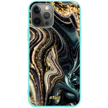 Phone case - casey Soft Flex Design - Gold Abstract - Black and gold marble - mint