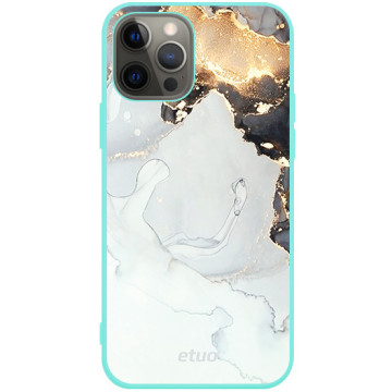 Phone case - casey Soft Flex Design - Gold Abstract - Ash and gold - mint