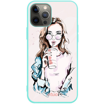 Phone case - casey Soft Flex Design - Fashion Girls - Hipster Girl - mint