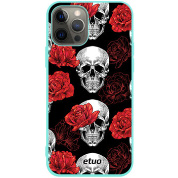 Phone case - casey Soft Flex Design - Horror - Skull and Roses - mint
