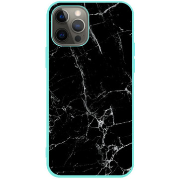 Phone case - casey Soft Flex Design - Marble Case - Black Marble - mint