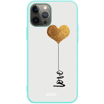 Phone case - casey Soft Flex Design - Minimalist - Golden Heart - mint