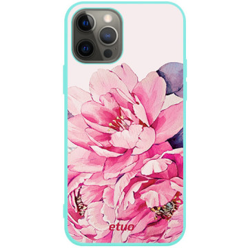 Phone case - casey Soft Flex Design - PasteLove - Pastel peony - mint