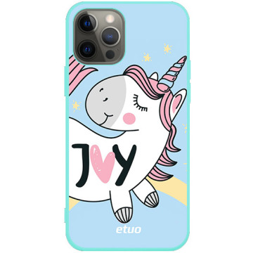 Phone case - casey Soft Flex Design - Unicorn - I love you - mint