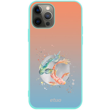 Etui na telefon - casey Soft Flex Design - Water stories - Koi carps - miętowy