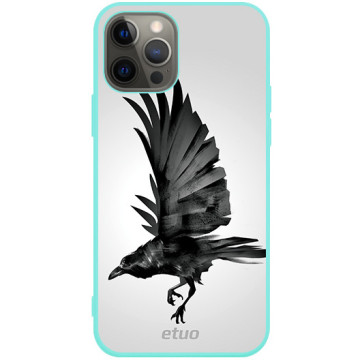 Phone case - casey Soft Flex Design - Wild Animals - Raven - mint
