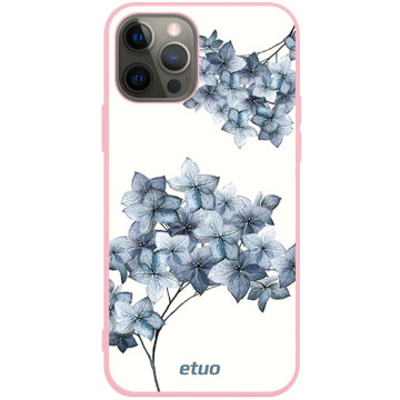 Phone case - casey Soft Flex Design - Botanic - Blue flowers - pink