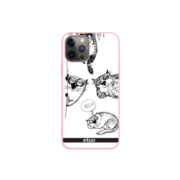 Phone case - casey Soft Flex Design - Funny Cats - Cartoon Cats - pink