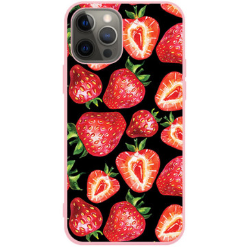 Phone case - casey Soft Flex Design - Fruits and Tropical - Strawberries - pink