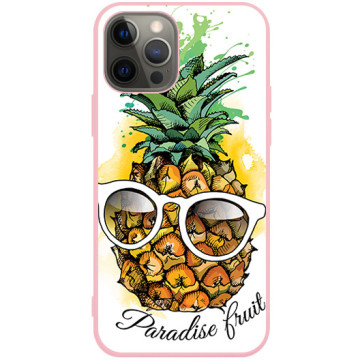 Phone case - casey Soft Flex Design - Fruits and Tropical - Pineapple glasses - pink