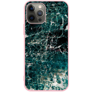 Phone case - casey Soft Flex Design - Marble Case - Green Marble - pink