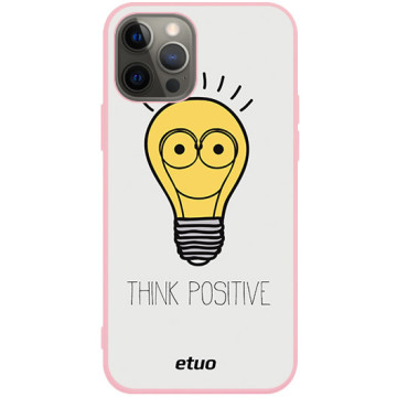 Phone case - casey Soft Flex Design - Minimalist - Think Positive - pink