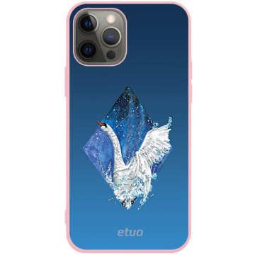 Etui na telefon - casey Soft Flex Design - Water stories - Swan - różowy