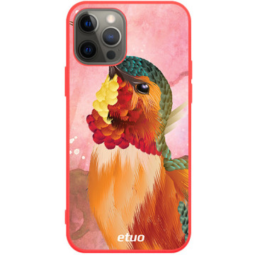 Phone case - casey Soft Flex Design - Autumn - Pattern with hummingbird - red