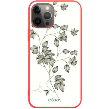 Phone case - casey Soft Flex Design - Botanic - Delicate leaves - red